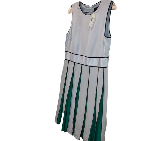 J. crew Collection NEW NWT bluegreen SILK drop pleat invert Royal Teneba… - Picture 1 of 5